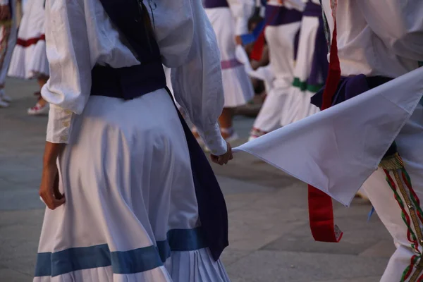 Tradycyjny Taniec Baskijski Festiwalu Ulicznym — Zdjęcie stockowe