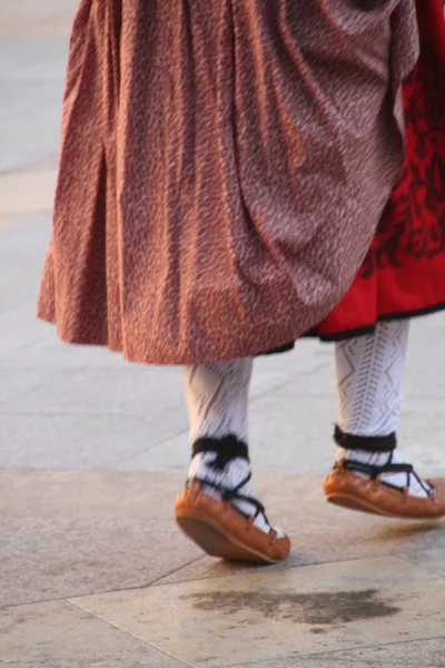 Geleneksel Bask Dansı Sokak Festivalinde — Stok fotoğraf