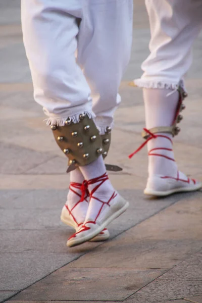 Danse Basque Traditionnelle Dans Festival Rue — Photo