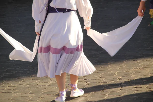 Traditioneller Baskischer Tanz Auf Einem Straßenfest — Stockfoto