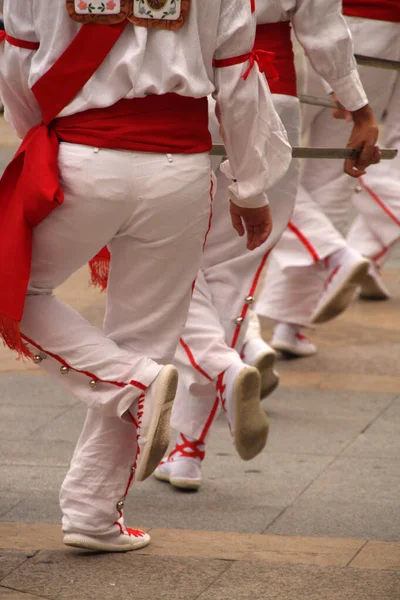 Dança Tradicional Basca Festival Rua — Fotografia de Stock