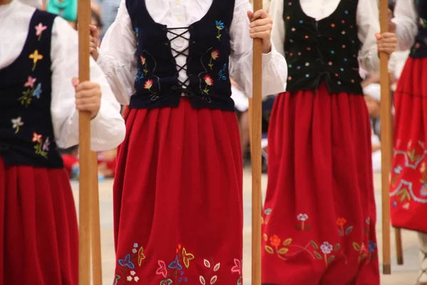 Danse Basque Traditionnelle Dans Festival Rue — Photo