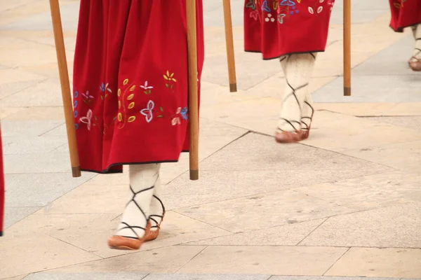 Traditional Basque Dance Street Festival — Stock Photo, Image