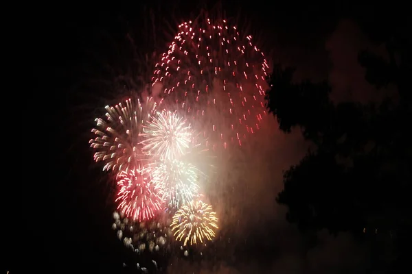 Ausstellung Von Feuerwerk Der Nacht — Stockfoto