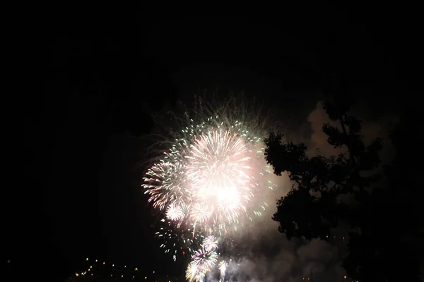 Exhibition Fireworks Night — Stock Photo, Image