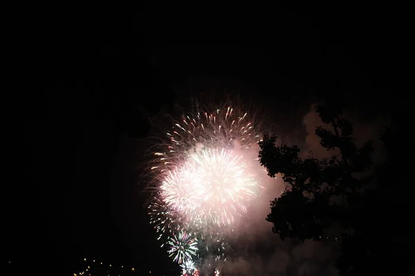 Ausstellung Von Feuerwerk Der Nacht — Stockfoto