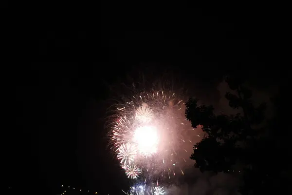 Ausstellung Von Feuerwerk Der Nacht — Stockfoto