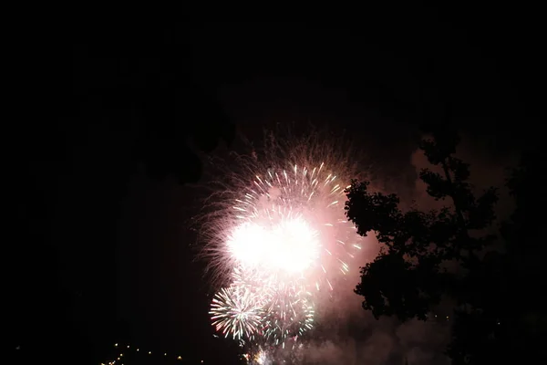 夜の花火大会 — ストック写真