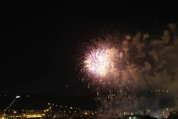 Exhibition Fireworks Night — Stock Photo, Image