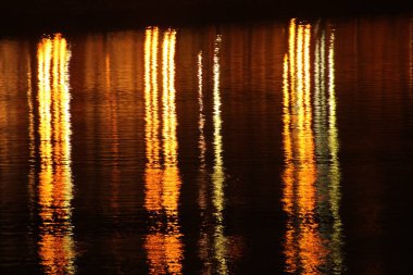 Suyun yüzeyindeki yansımalar.