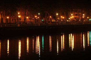 Suyun yüzeyindeki yansımalar.