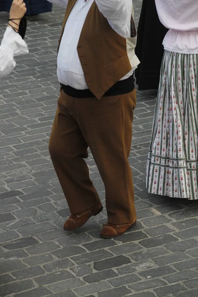 Portugalský Lidový Tanec Pouličním Festivalu — Stock fotografie