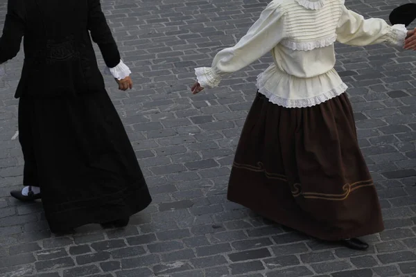 Portugalský Lidový Tanec Pouličním Festivalu — Stock fotografie