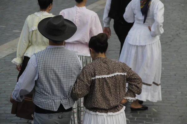 Portuguese folk dance in a street festival