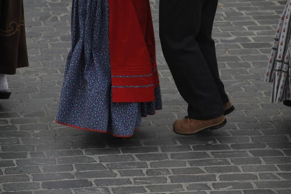 Portugiesischer Volkstanz Auf Einem Straßenfest — Stockfoto