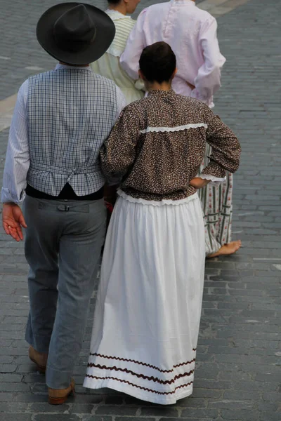 Portugalský Lidový Tanec Pouličním Festivalu — Stock fotografie