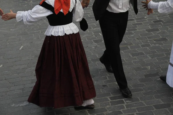 Portugalský Lidový Tanec Pouličním Festivalu — Stock fotografie