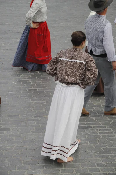 Portugalský Lidový Tanec Pouličním Festivalu — Stock fotografie