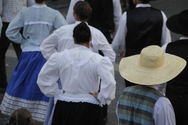 Portugalský Lidový Tanec Pouličním Festivalu — Stock fotografie