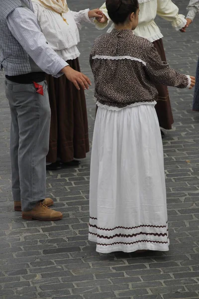 Dança Folclórica Portuguesa Num Festival Rua — Fotografia de Stock