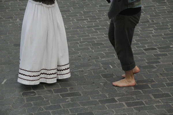 Dança Folclórica Portuguesa Num Festival Rua — Fotografia de Stock