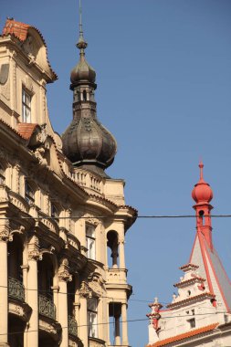 Prag şehrinin mimarisi.