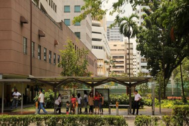 Singapur şehir merkezi manzarası