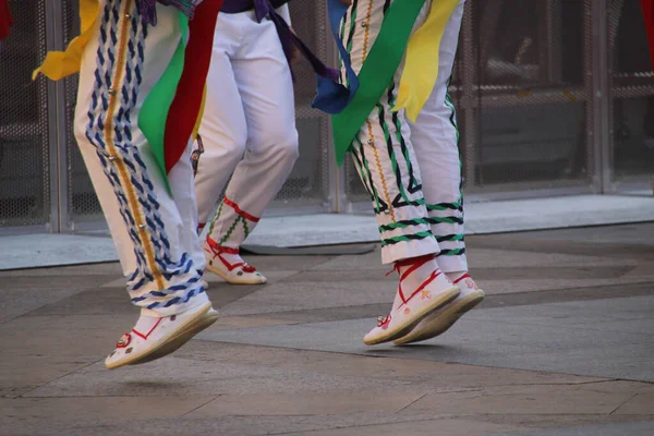 Dança Basca Tradicional Festival Folclórico — Fotografia de Stock