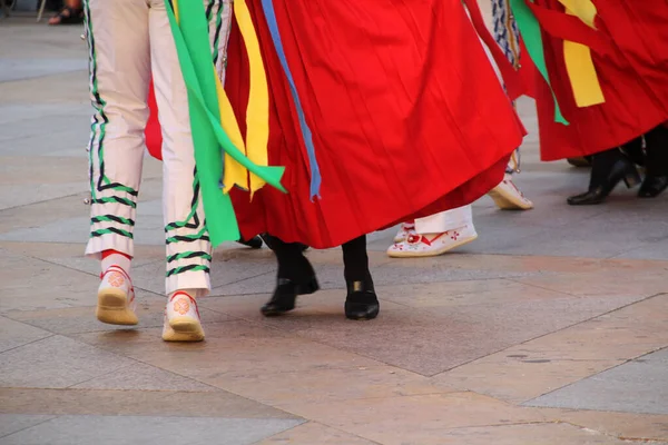 Dança Basca Tradicional Festival Folclórico — Fotografia de Stock