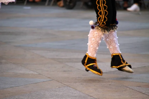 Danza Tradizionale Basca Una Festa Popolare — Foto Stock