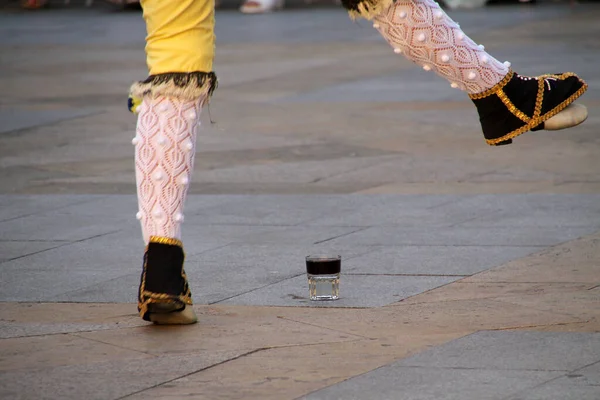 Danza Tradizionale Basca Una Festa Popolare — Foto Stock