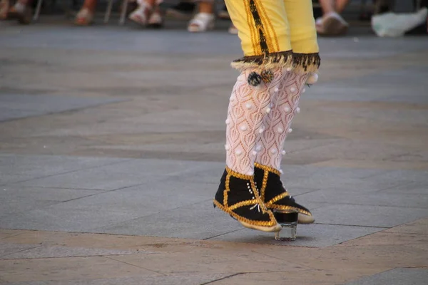 Danza Tradizionale Basca Una Festa Popolare — Foto Stock