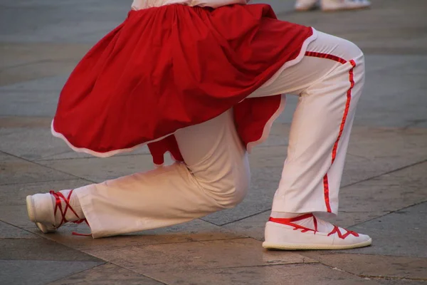 Danse Basque Traditionnelle Dans Festival Folklorique — Photo