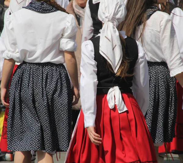 Dança Basca Tradicional Festival Folclórico — Fotografia de Stock