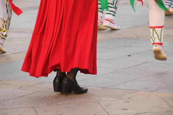 Danza Tradizionale Basca Una Festa Popolare — Foto Stock