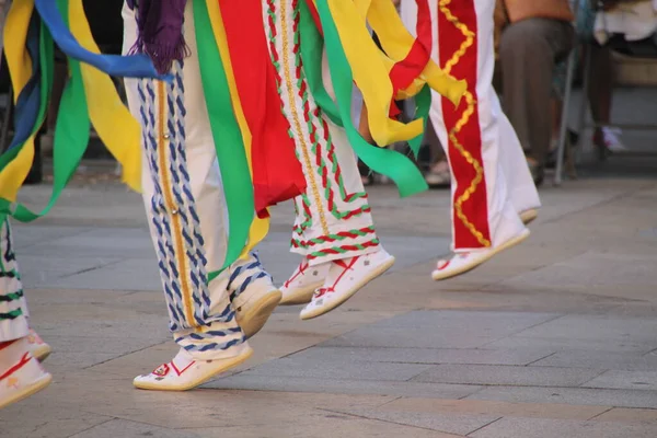 Baskischer Volkstanz Auf Einem Straßenfest — Stockfoto