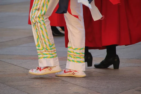 Basque folk dance in a street festival