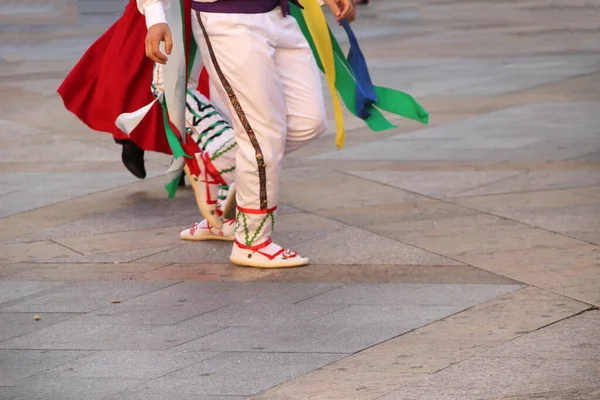 Danse Folklorique Basque Dans Festival Rue — Photo