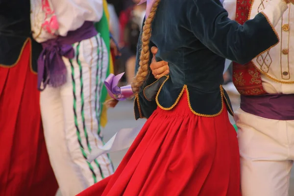 Danse Folklorique Basque Dans Festival Rue — Photo