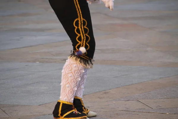 Baskischer Volkstanz Auf Einem Straßenfest — Stockfoto