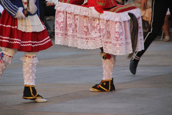 Baskijski Taniec Ludowy Festiwalu Ulicznym — Zdjęcie stockowe