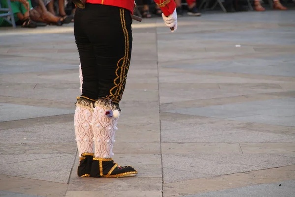 Bir Sokak Festivalinde Bask Halk Dansı — Stok fotoğraf