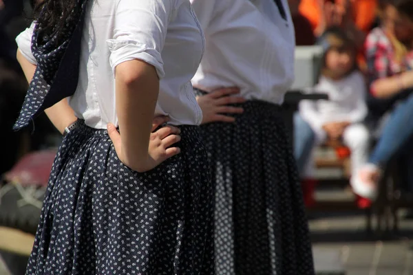 Tradycyjny Taniec Baskijski Festiwalu Folkowym — Zdjęcie stockowe