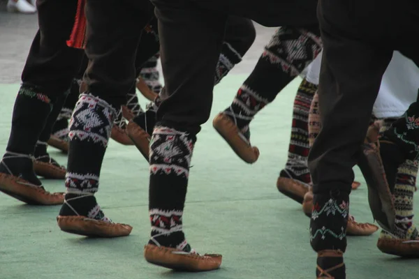 街头节的塞尔维亚民间舞蹈 — 图库照片