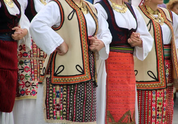 Serbian folk dance in a street festival
