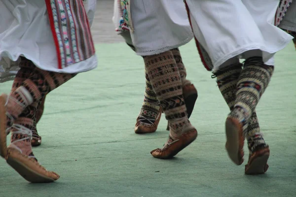 Serbski Taniec Ludowy Festiwalu Ulicznym — Zdjęcie stockowe