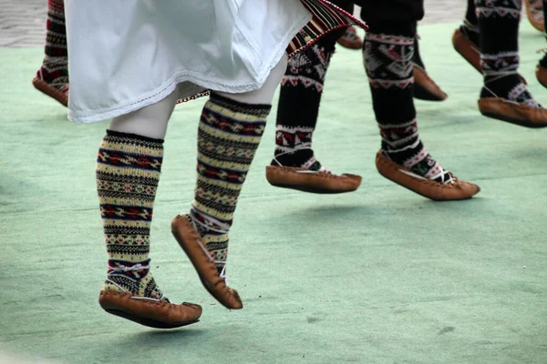 Srbský Lidový Tanec Pouličním Festivalu — Stock fotografie
