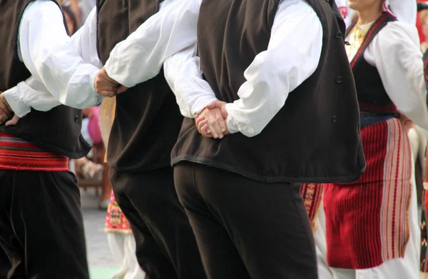 Сербский Народный Танец Уличном Фестивале — стоковое фото