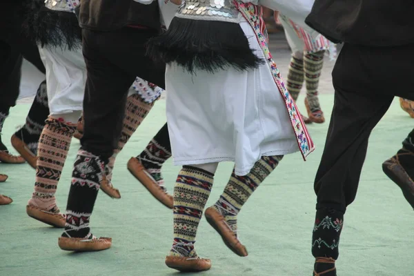 Serbian folk dance in a street festival