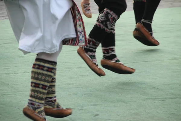 Servische Volksdans Een Straatfestival — Stockfoto